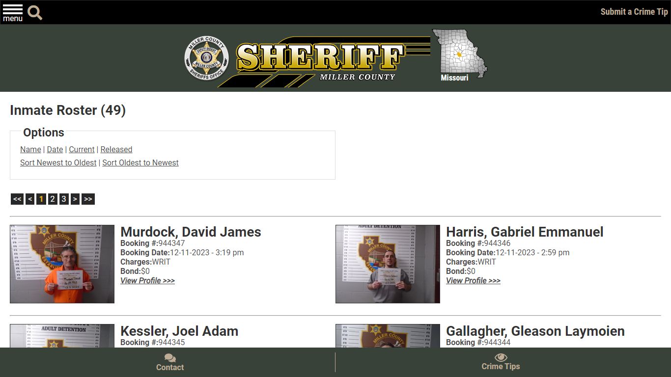 Inmate Roster (46) - Miller County Sheriff